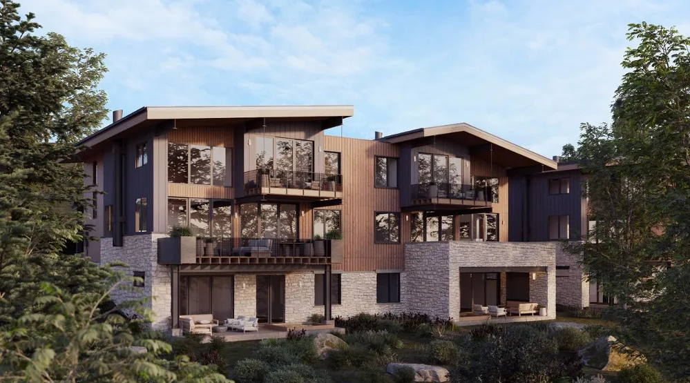 Exterior rendering of Velvaere Residences in Park City Utah