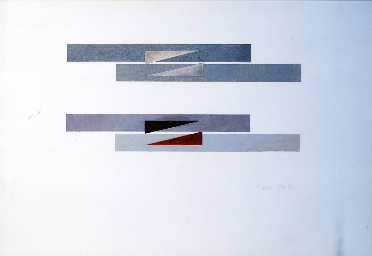 Untitled (drawingcollage for fibreglass wall piece - 1970 65 x 46 cm
