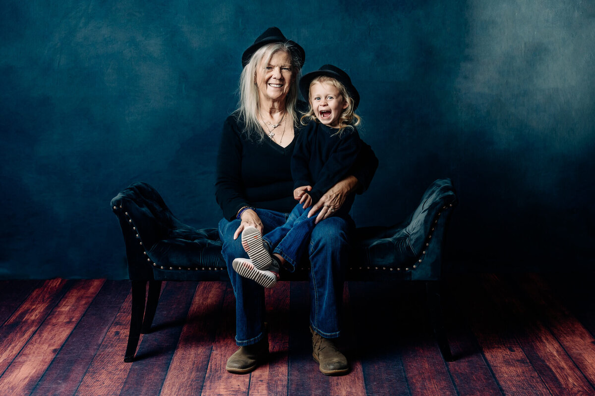 Prescott family photography session with grandmother  in studio