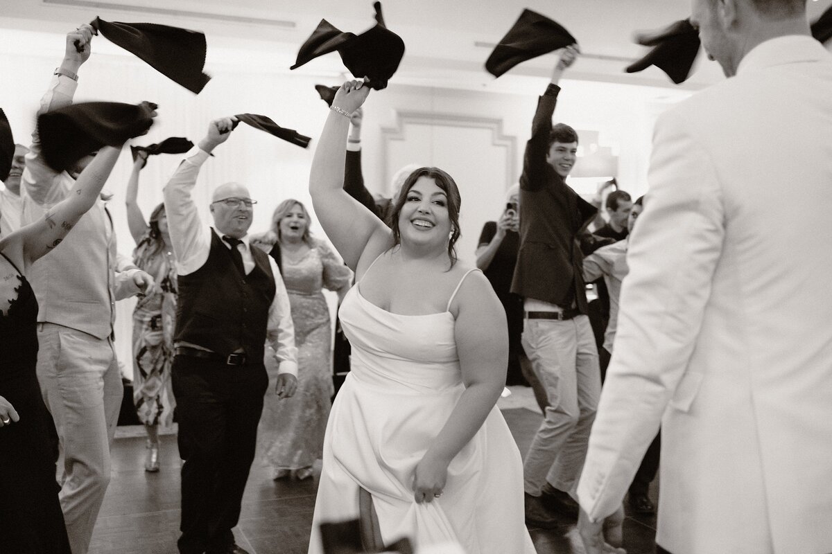 italian weddin celebrations with napkins being twirled around