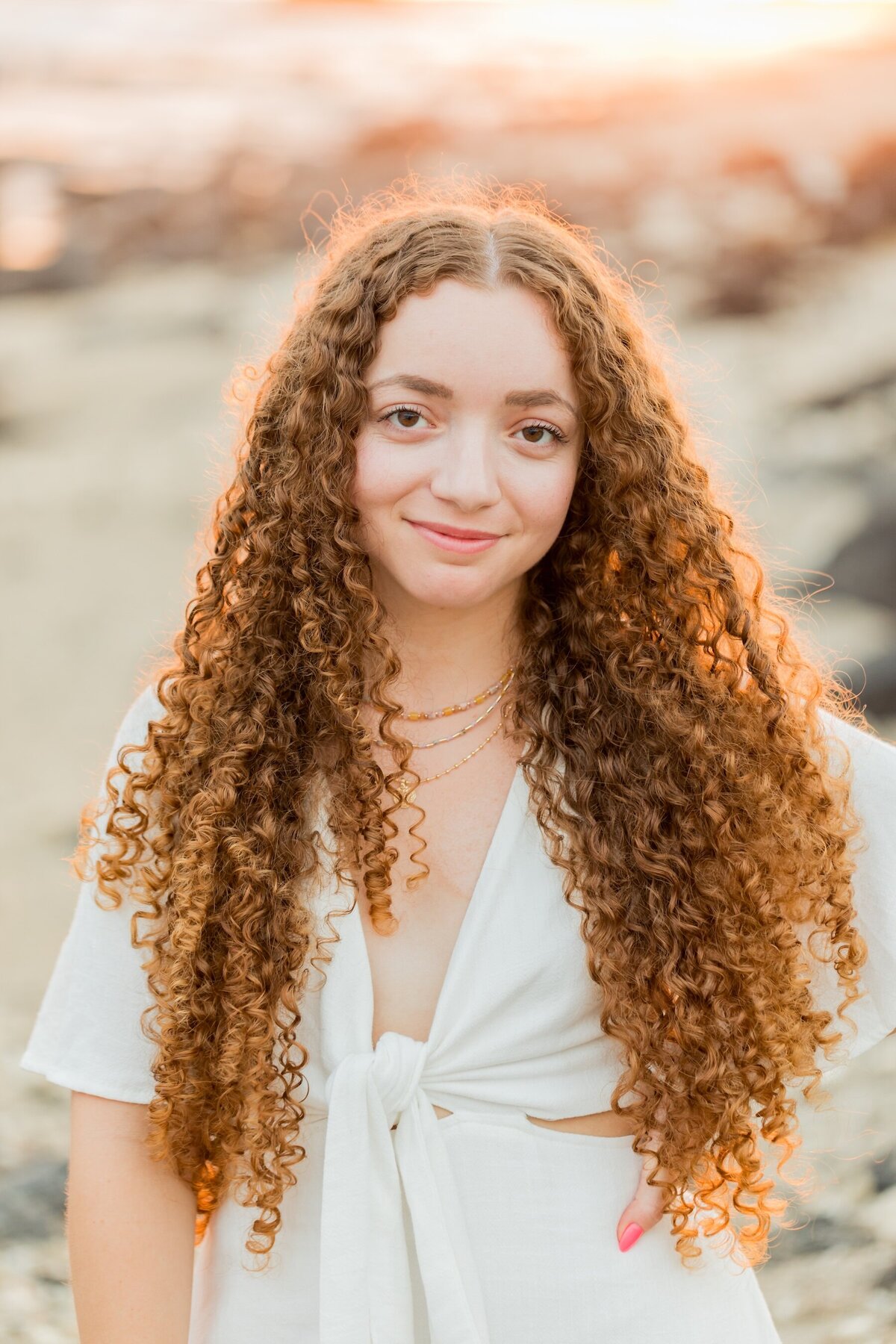 Senior session with tropical vibes