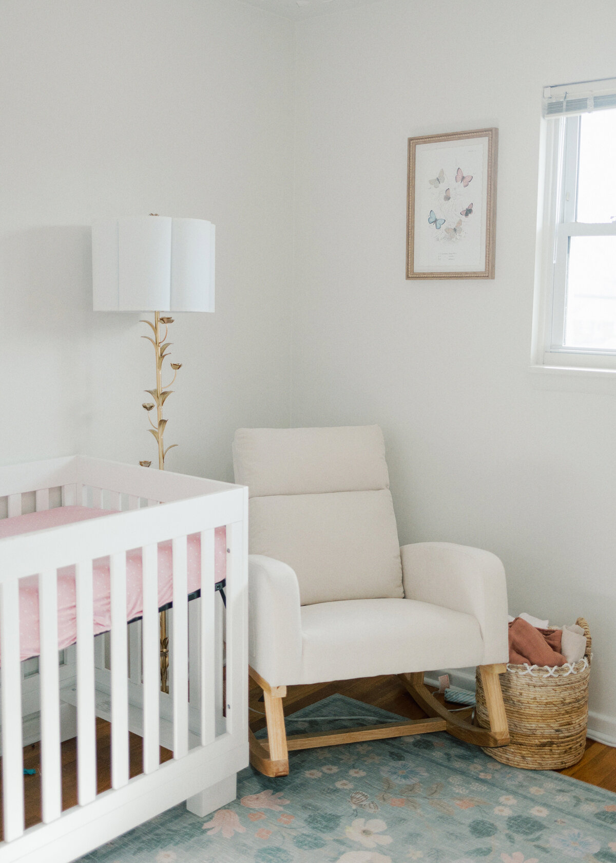 Newborn baby girl nursery details in Williamsburg Virginia
