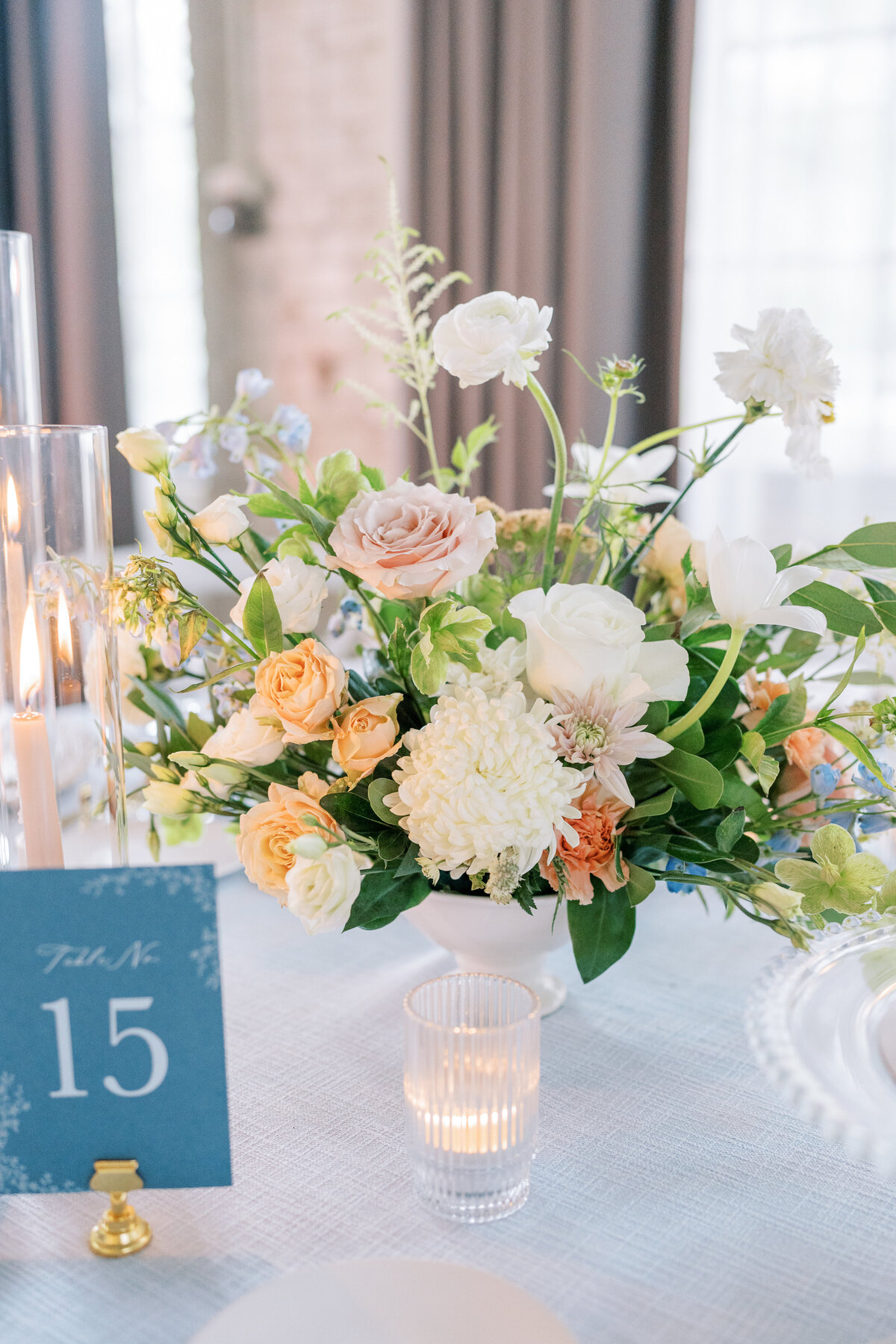 Machine Shop Wedding, studio fleurette, summer wedding centerpiece