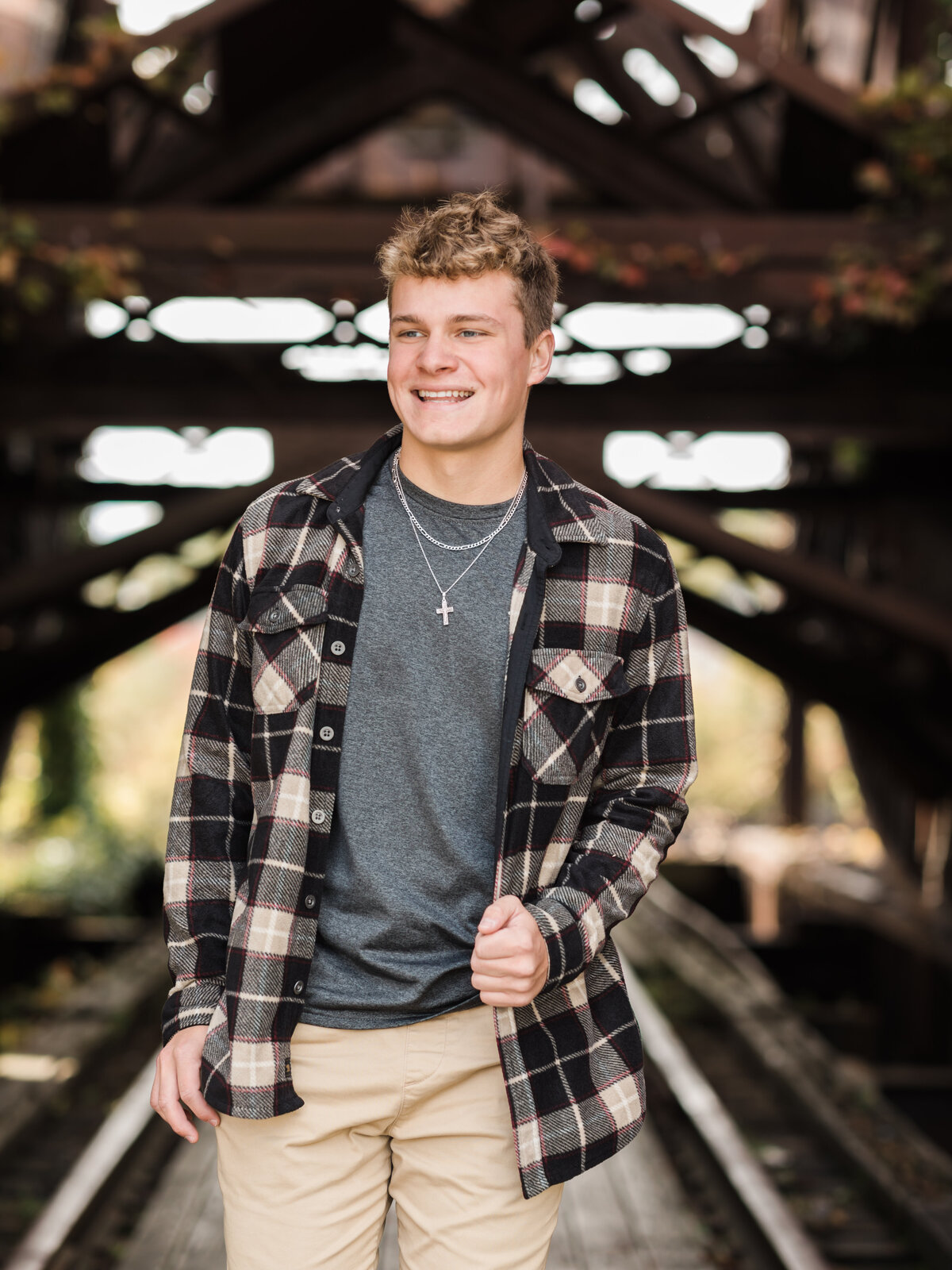 male senior portrait in downtown cleveland