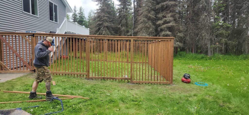 vFencing Project by Blue River Builders on Alaska's scenic Kenai Peninsula.