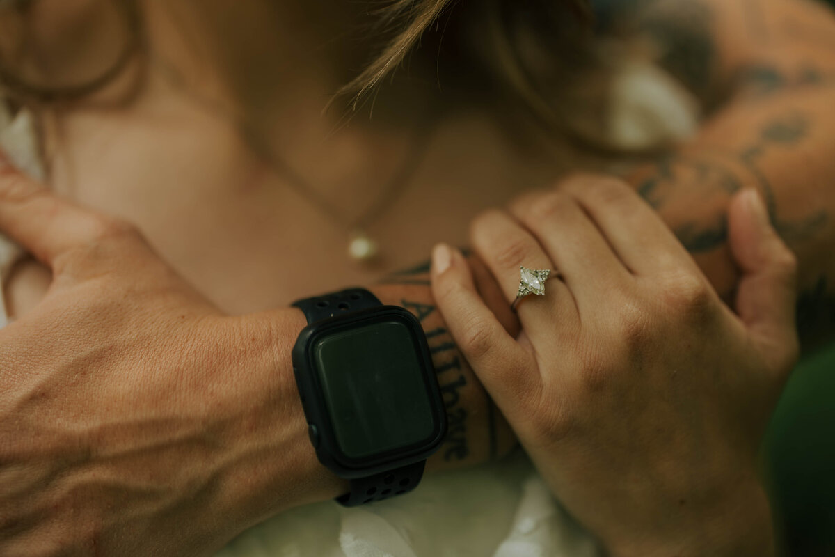 Engagement ring close up in Dayton, Ohio by April Graber Photography