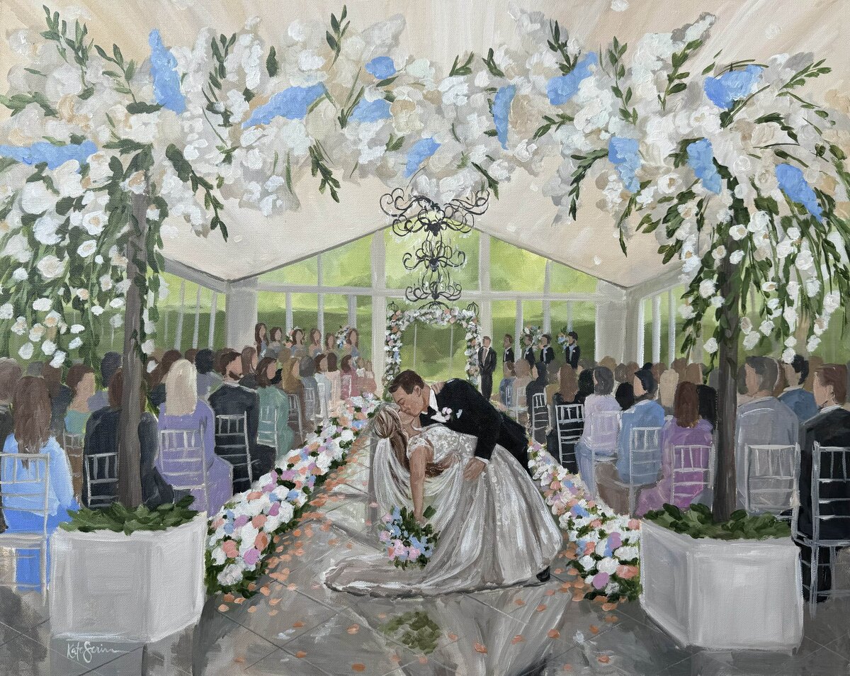 luxury floral wedding painting