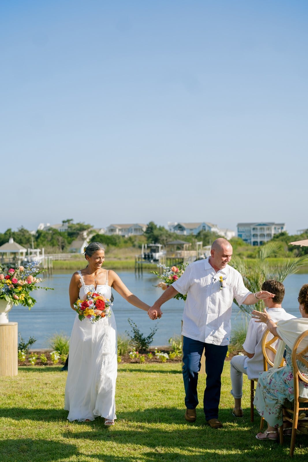Southport NC Wedding | Blue Satin Bee 44