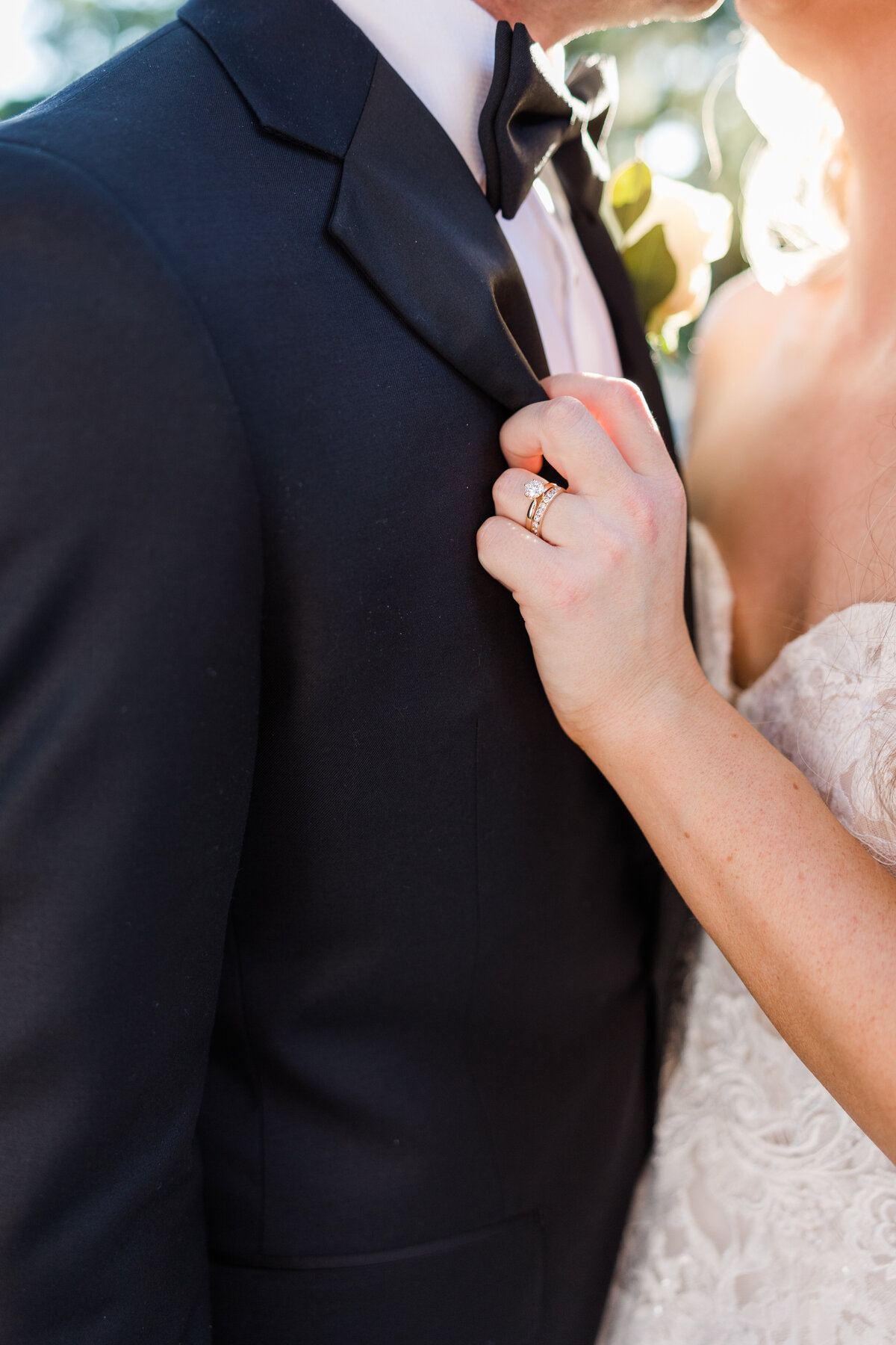 Bride and groom detail shot