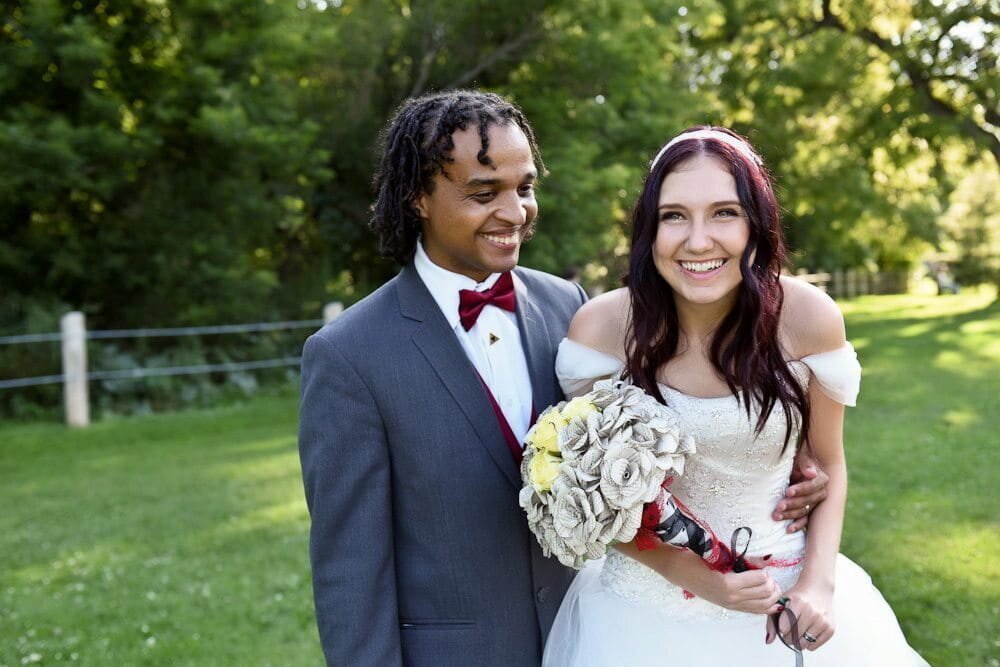 Wedding Couple Smiling Together