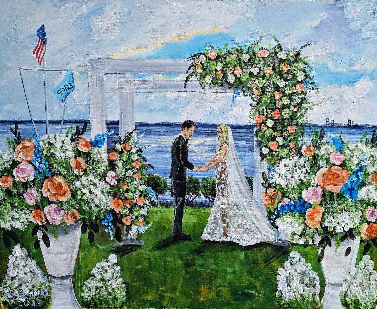 Gibson Island Yacht Club Live Wedding Painting