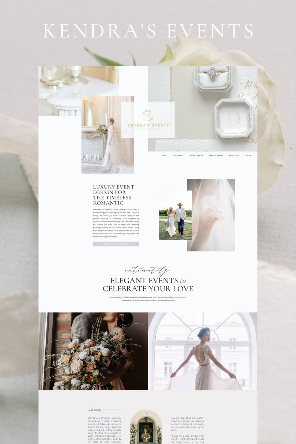 homepage design for luxury wedding planner