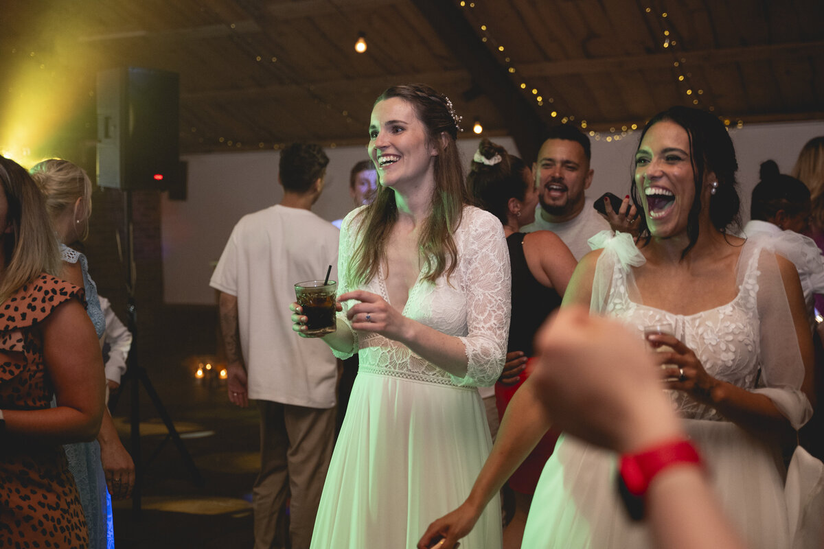The girls dancing with their guests