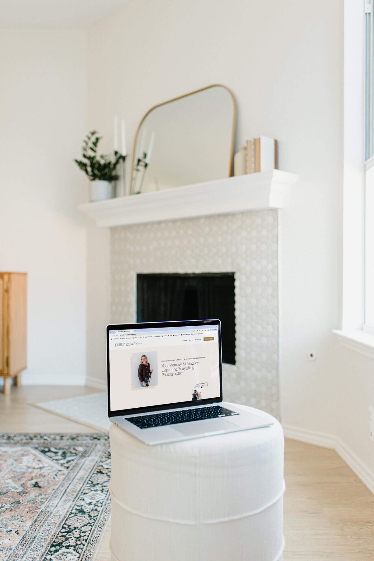 Clean, intentional Showit website with neutral palette and editorial layout for lifestyle photographers and creative entrepreneurs