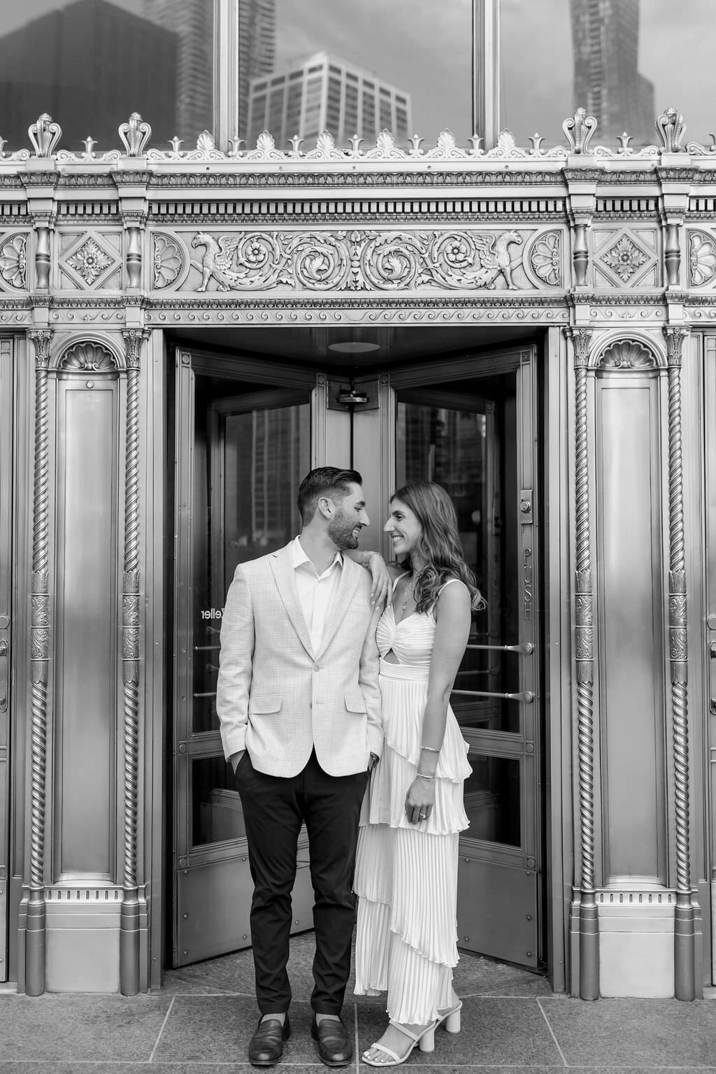 An engagement photography session at The Wrigley Building and North Ave Beach in Chicago, Illinois - 6