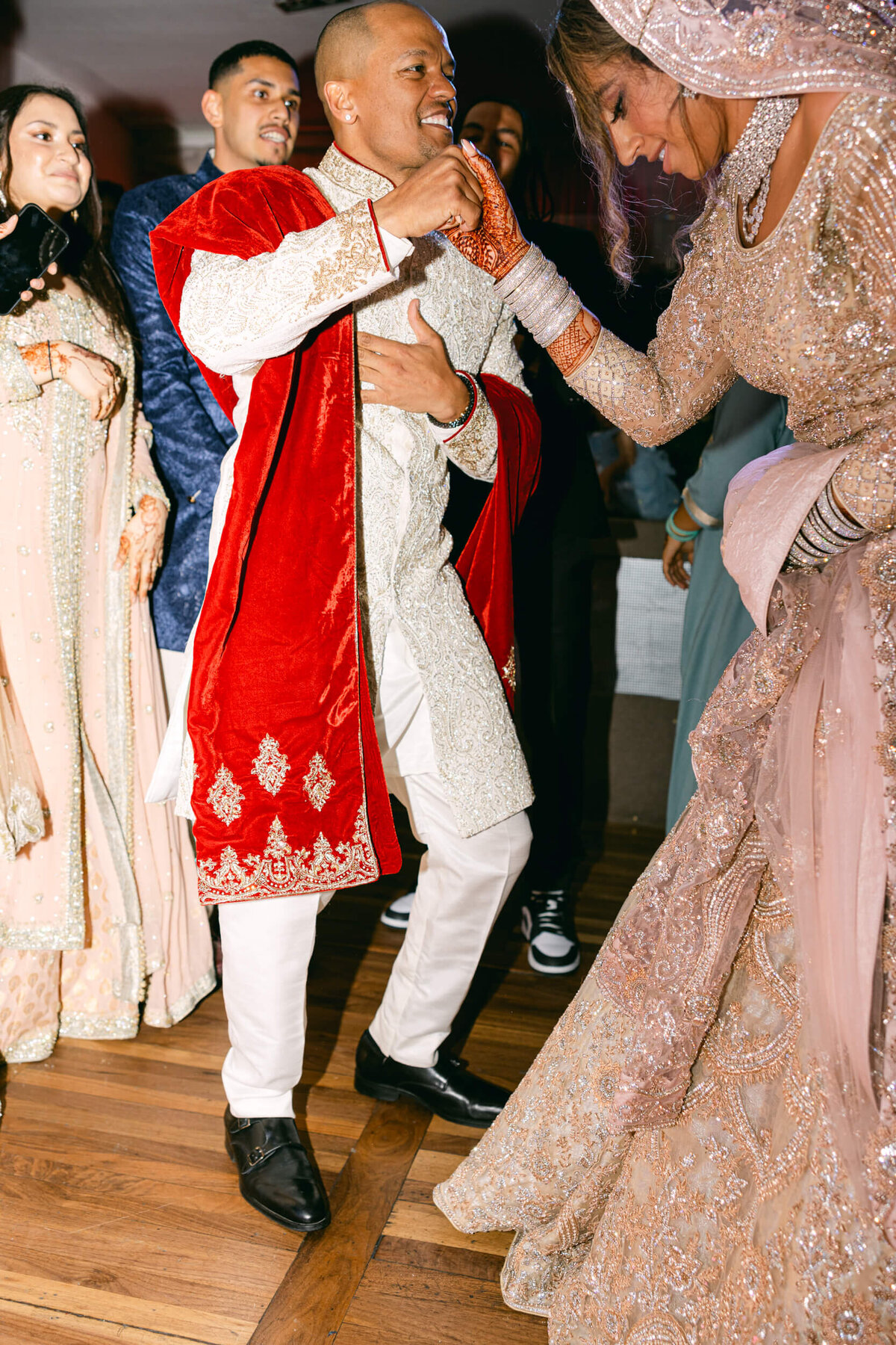 A wedding photo of the bride and grooms first dance in Dublin Ireland