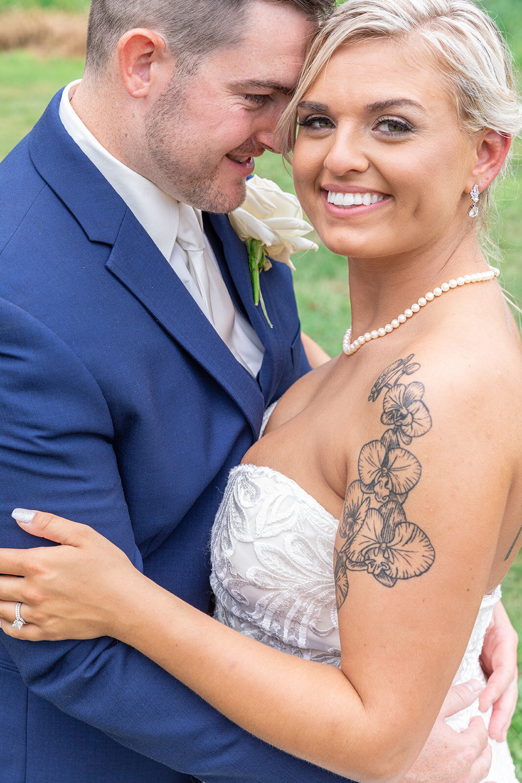 bride with unique tatoo