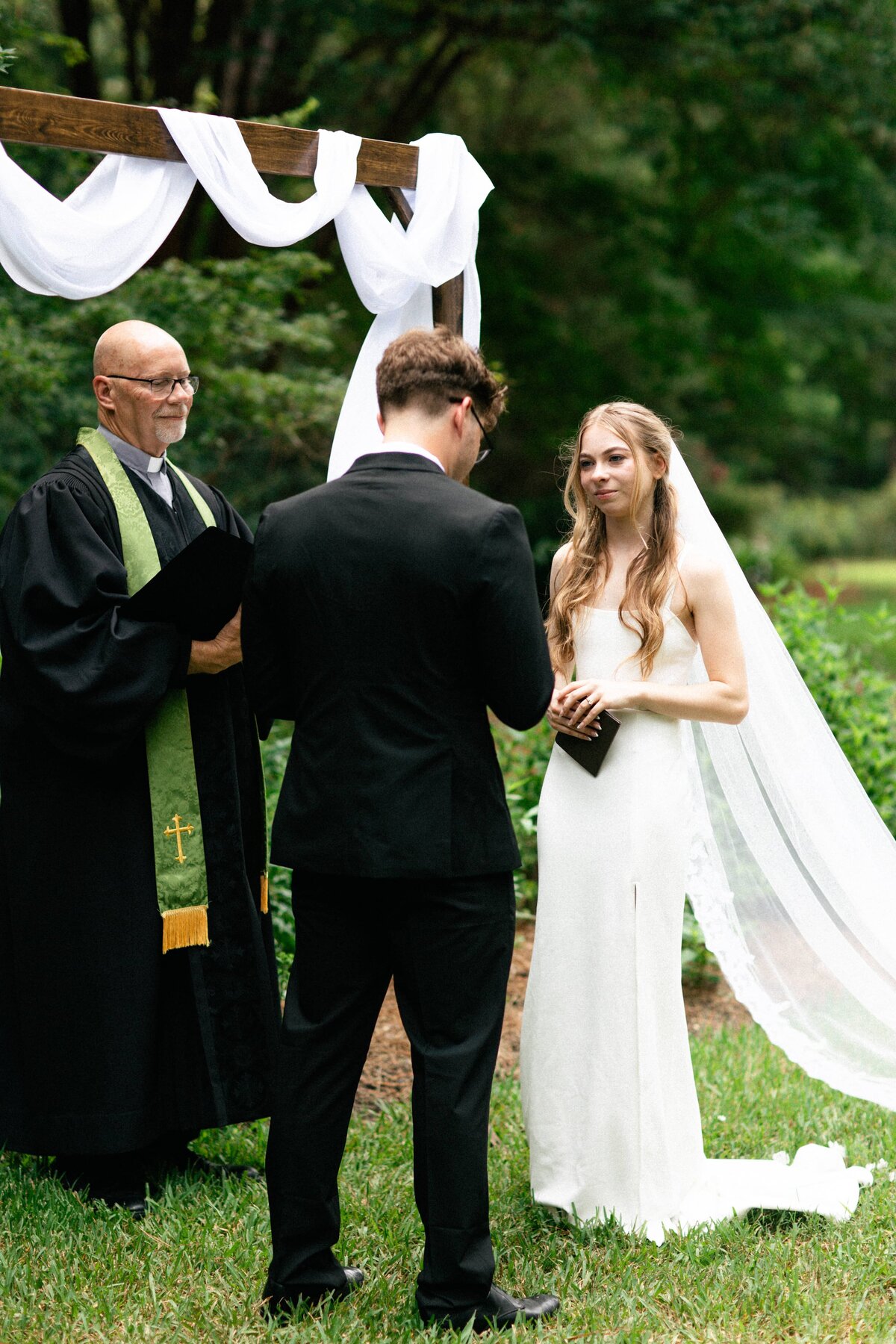 Candid wedding moment in Chapel Hill, NC