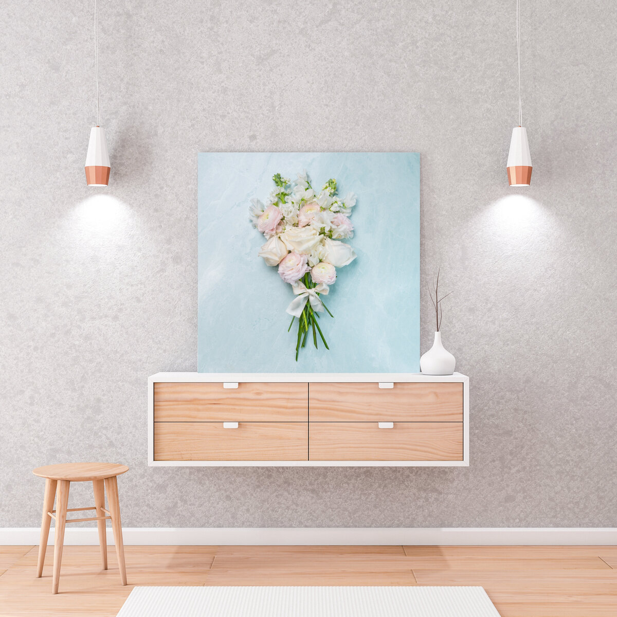Grey Soft Brown Minimalist Wall Art Frame Mockup Instagram post