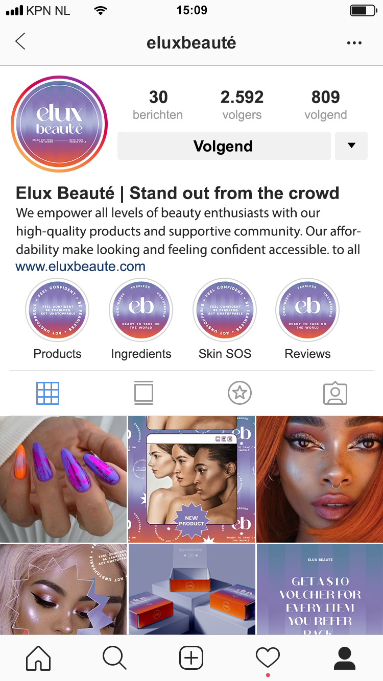 Elux Beauté Iphone finish profiles group mock-up instagram kopiëren kopiëren