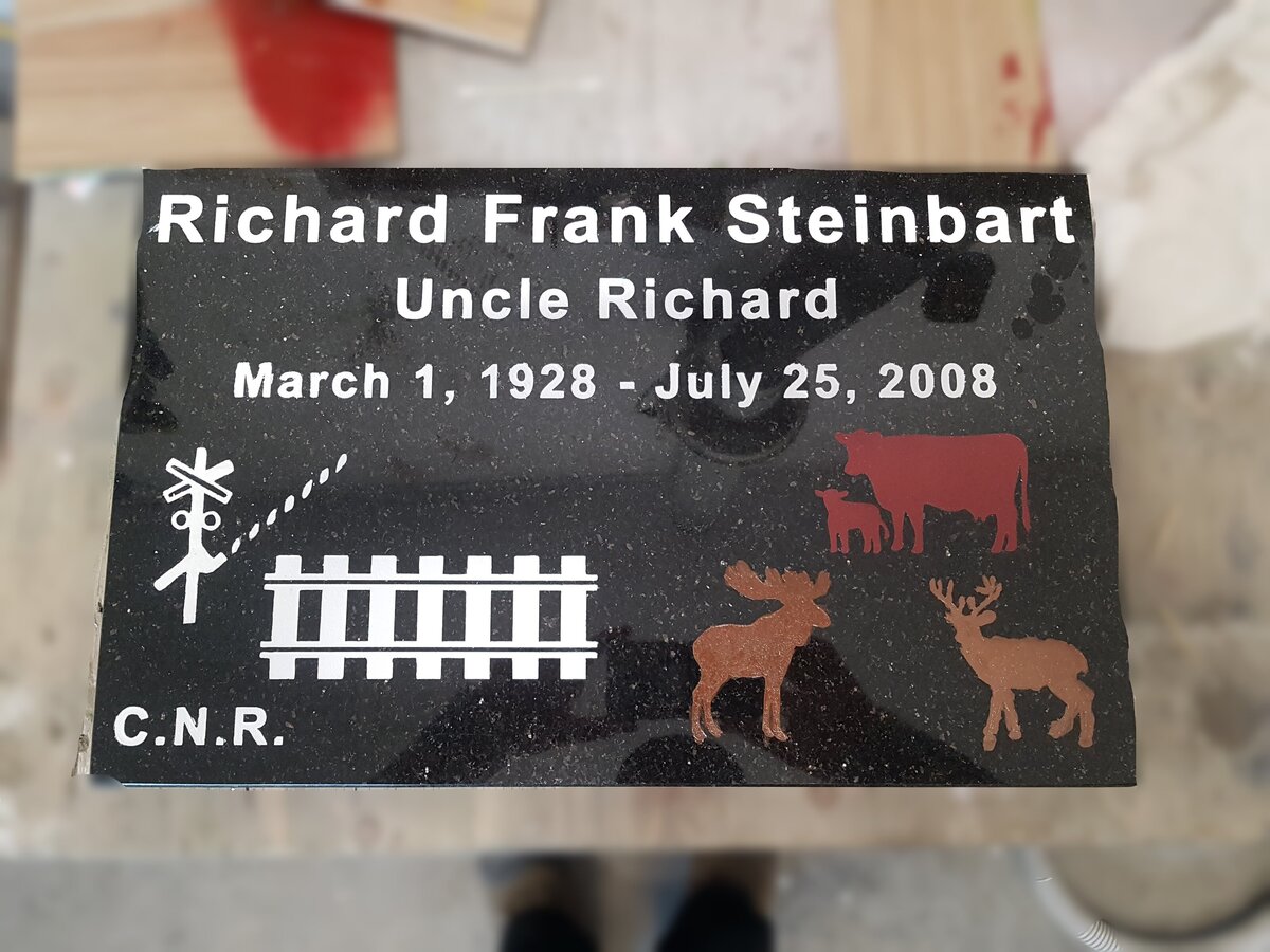 Steinbart Headstone Monument CNR Design Moose Design Cattle Headstone