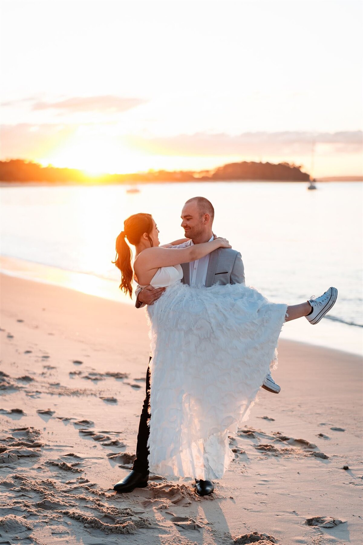 Hannah & Cory's after wedding photoshoot by the beach