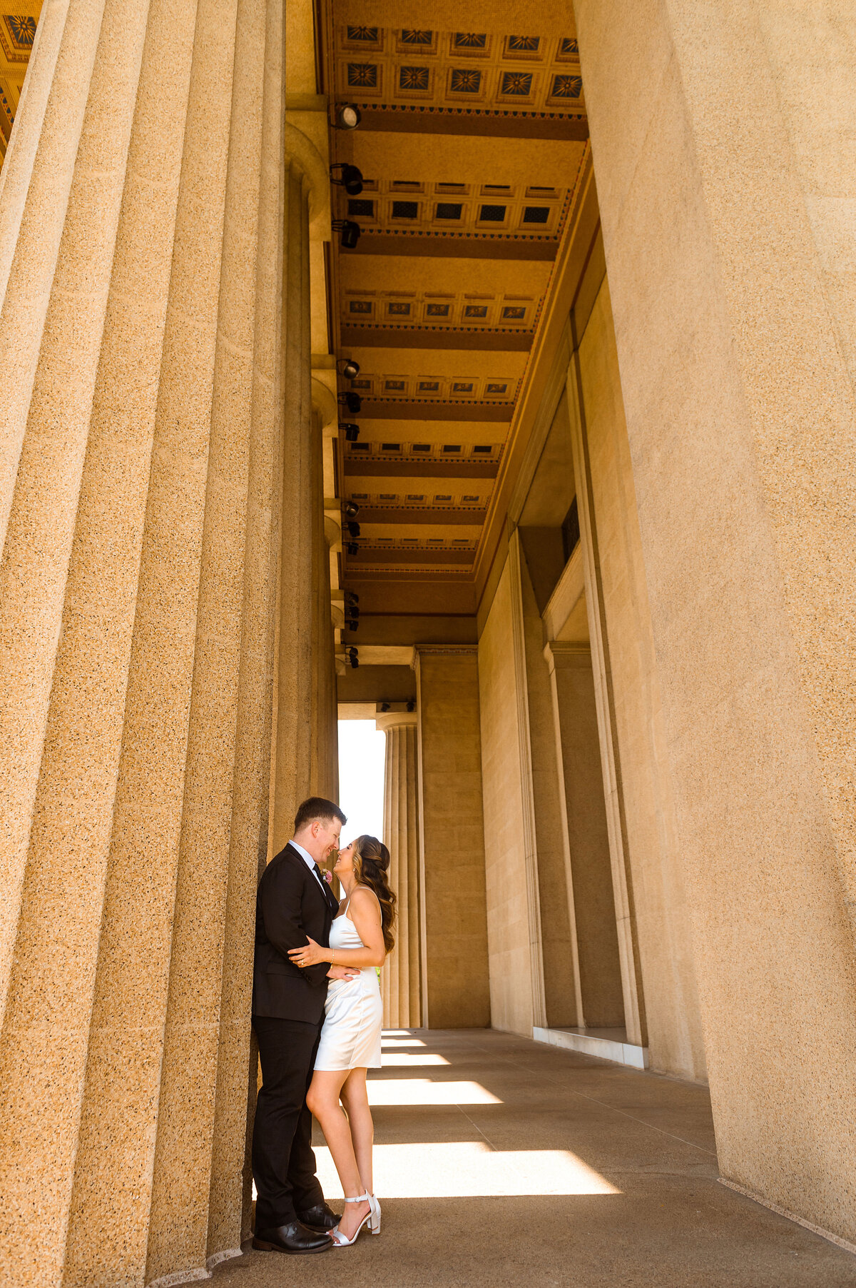 Couple eloping at the Parthenon in Nashville
