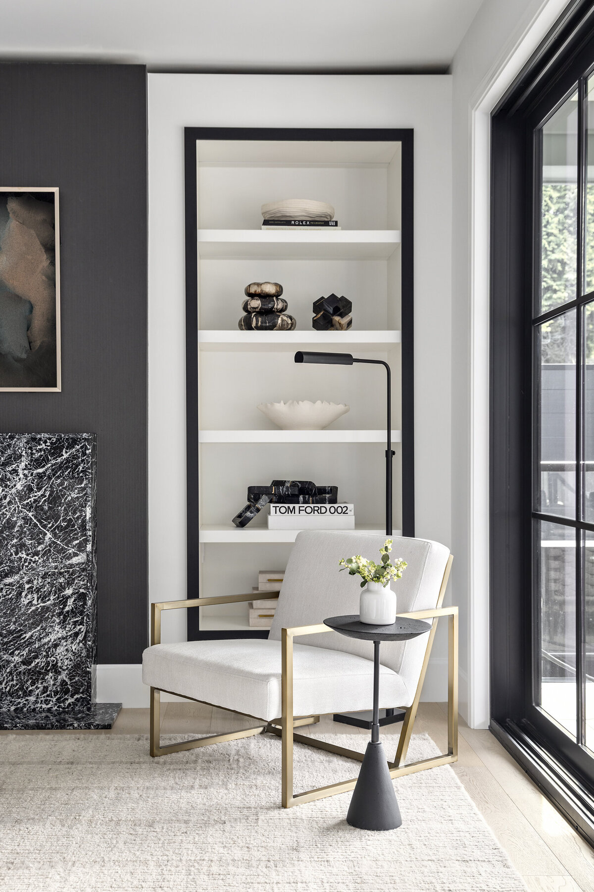 Living room furnishings and decor by Taleah Smith Design in Edgemont, North Vancouver new build