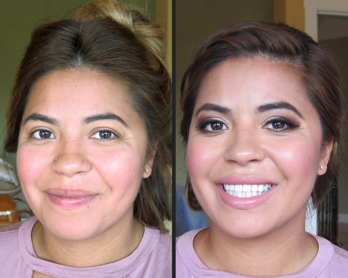 before and after makeup - wedding party