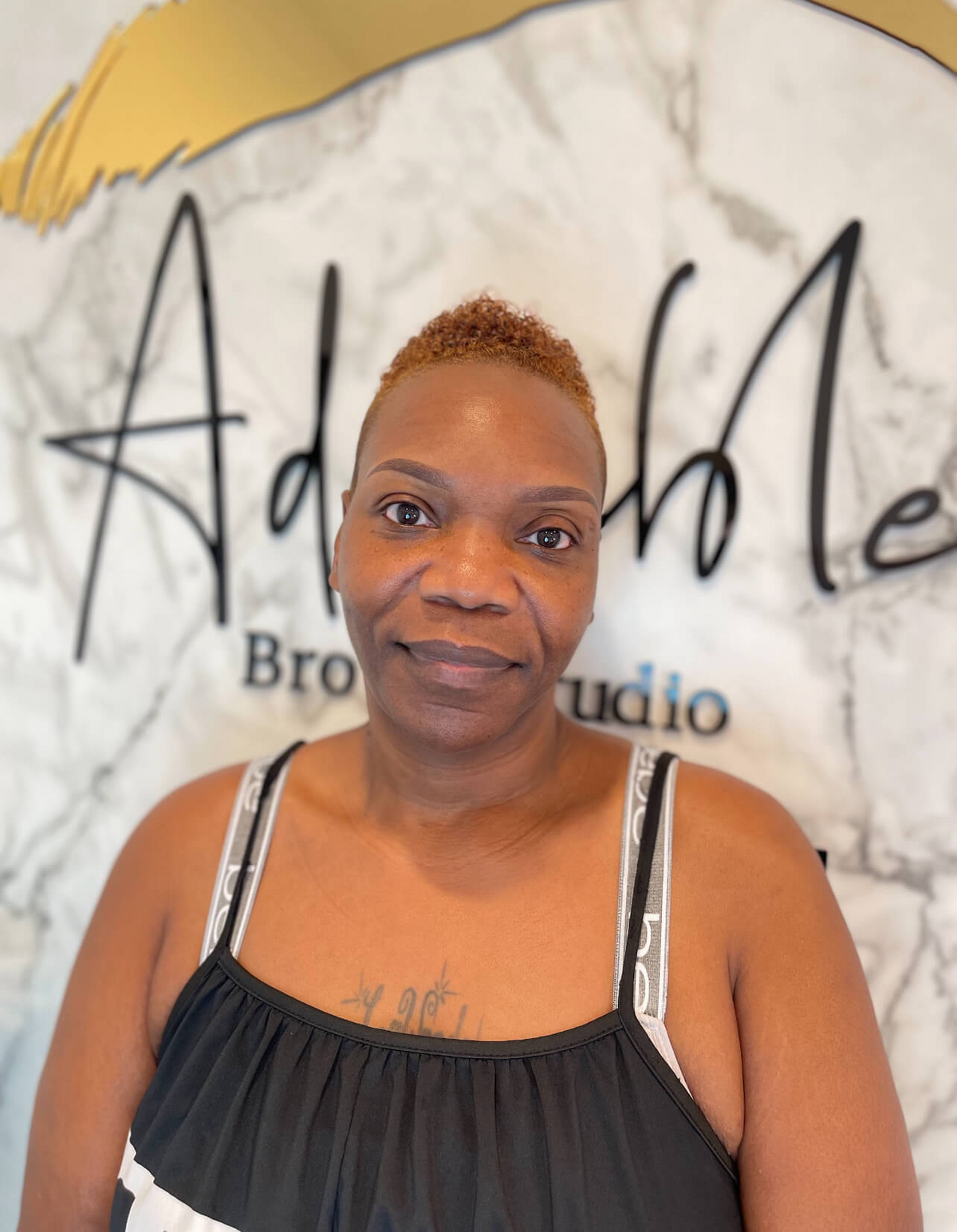 Adorable Brows Studio_ Spring Tx happy client with ombre brows