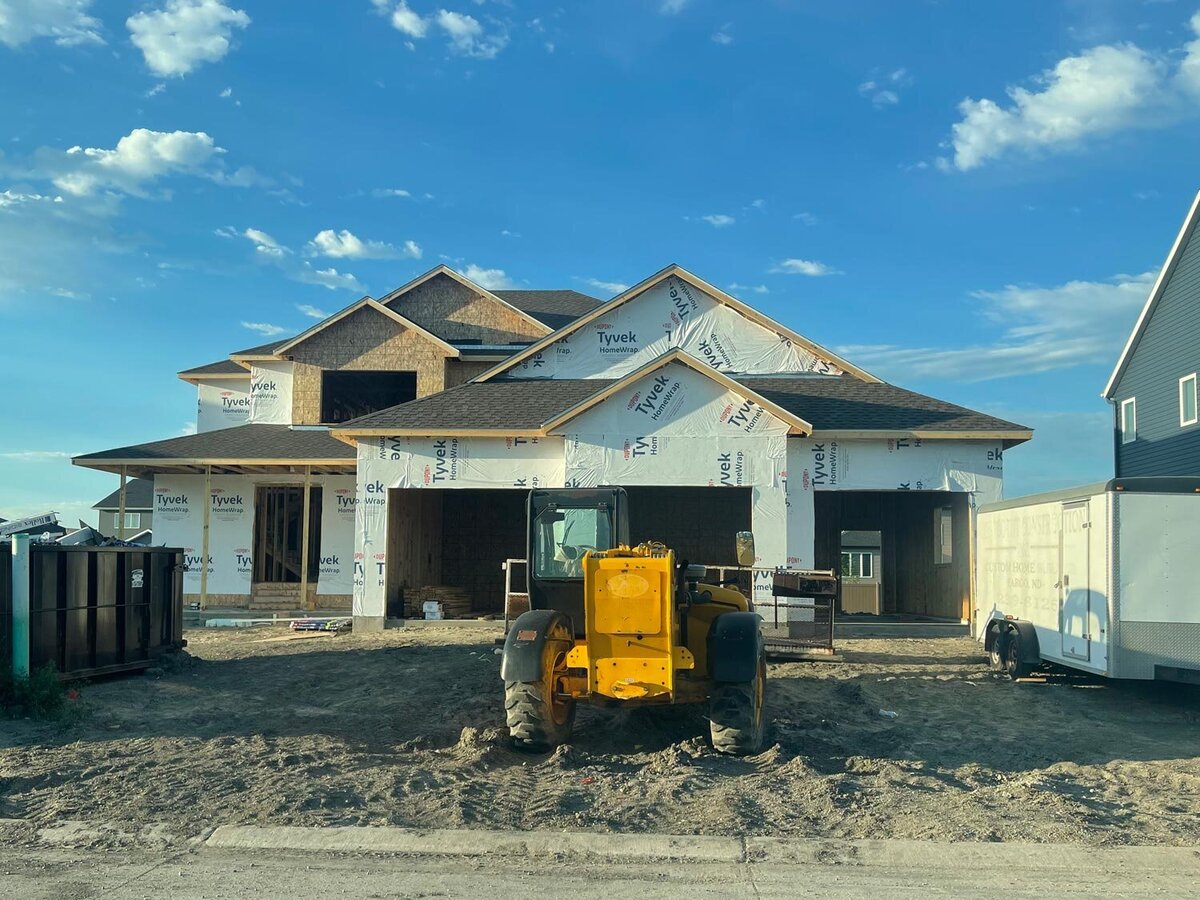 New custom framed home with roof 