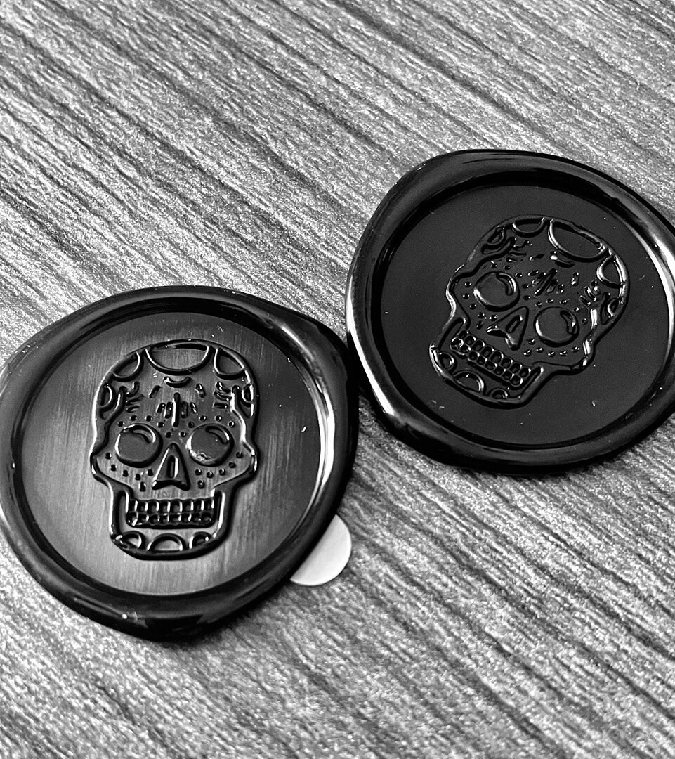 Wax seals made from a skull illustration