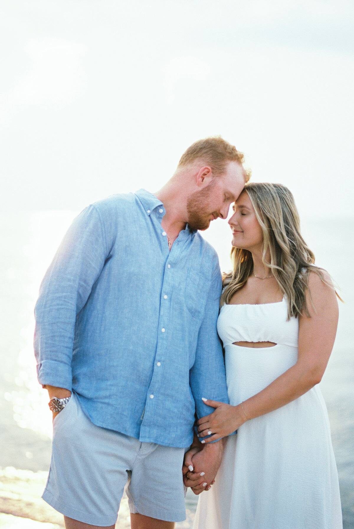 Carla and Will Edgewater Beach Engagement Session on Film-32