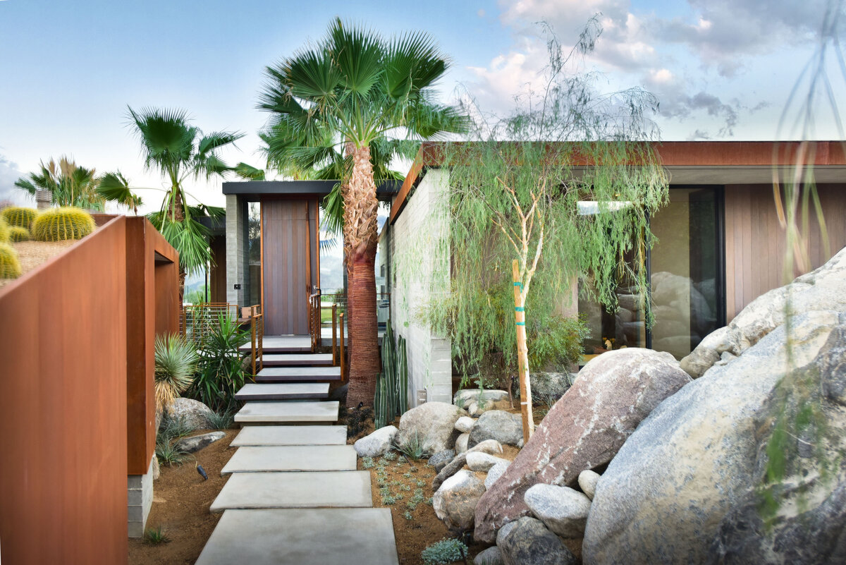 Entry to Palm Springs Modern House designed by Los Angeles architect