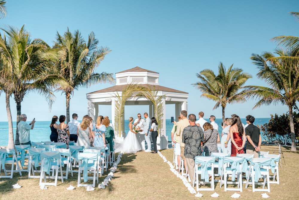 a ceremony for a wedding in theBahamas