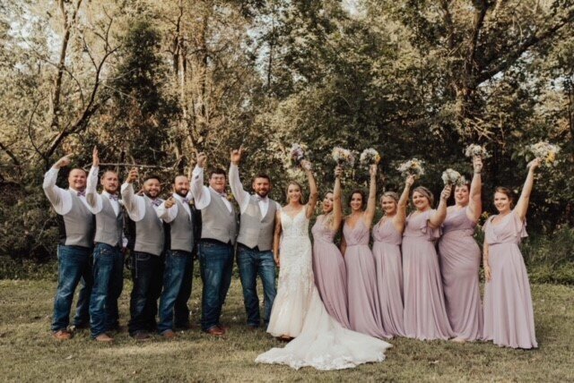 the Johnson's bridal party