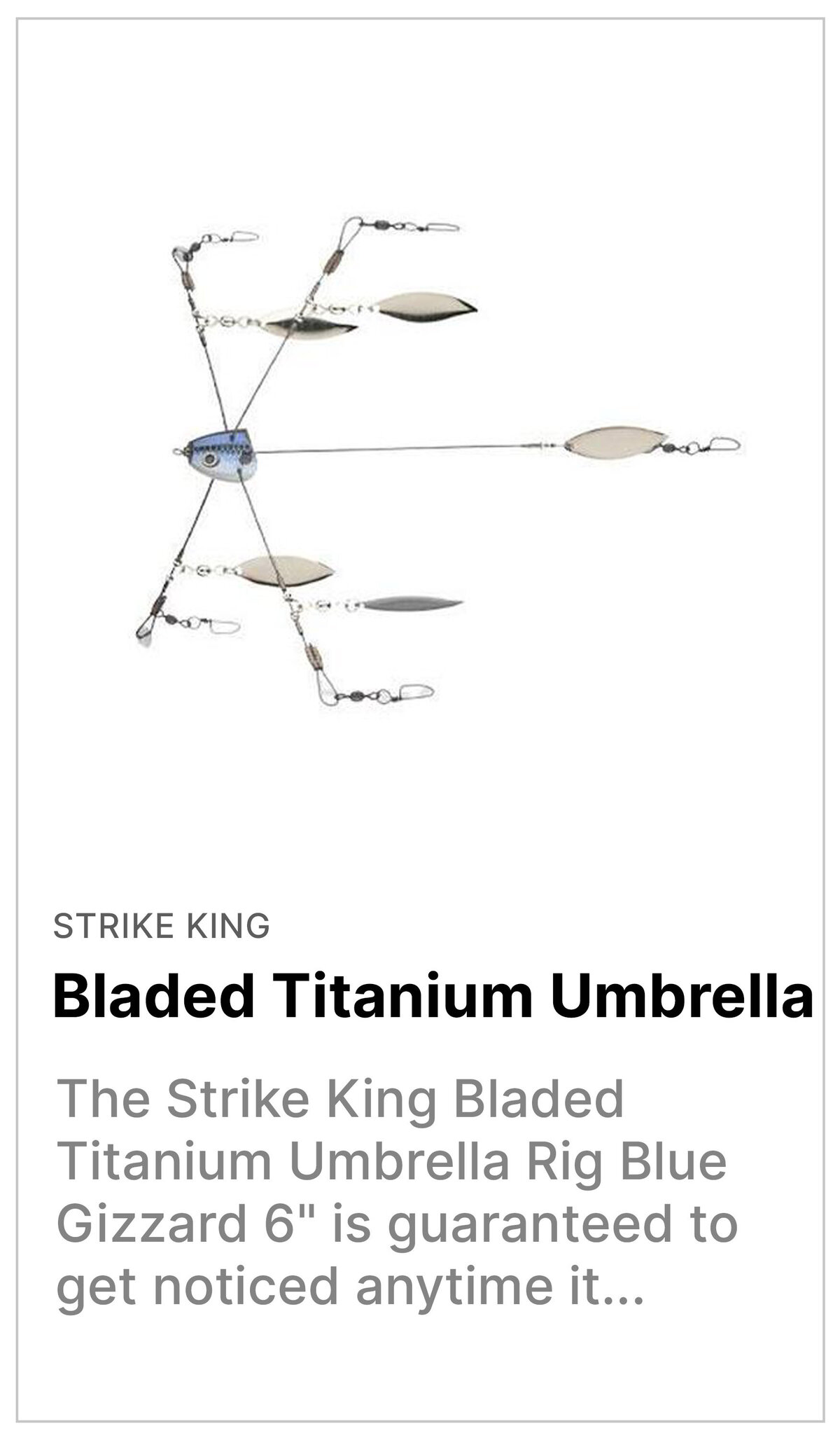 Strike King Bladed Titanium Umbrella Rig Blue Gizzard 6''