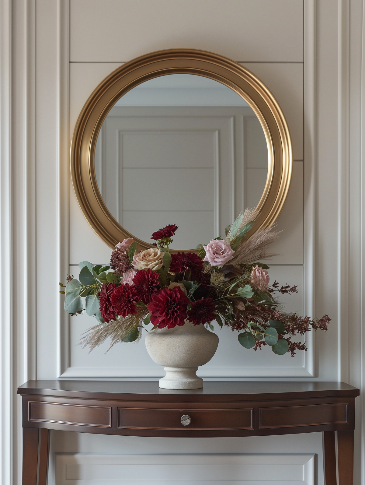 rosebud_08959_A_transitional_entryway_with_a_vintage_wood_conso_4da08beb-f9ba-4365-a77c-113858ebeb51