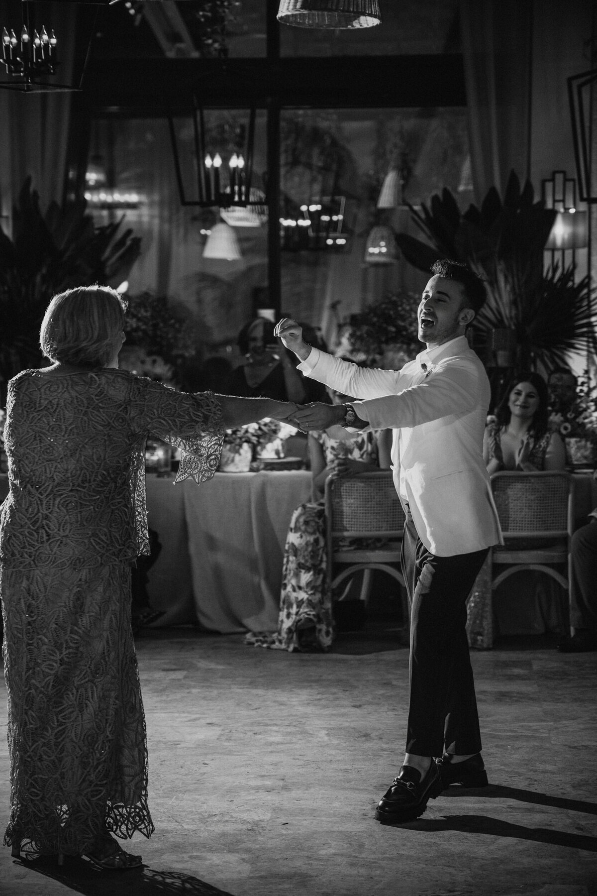 A parent dance  at a destination wedding in Puerto Rico