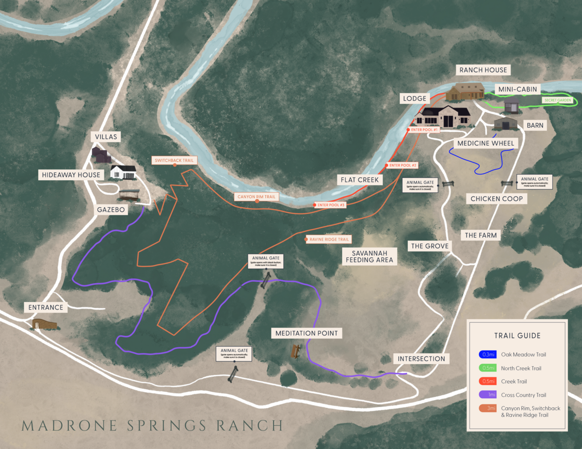 Map of Madrone Springs Ranch in Texas Hill Country