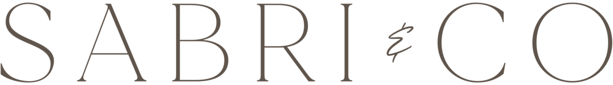 "Sabri & Co" logo written in an elegant, all-caps serif font with a handwritten & sign.