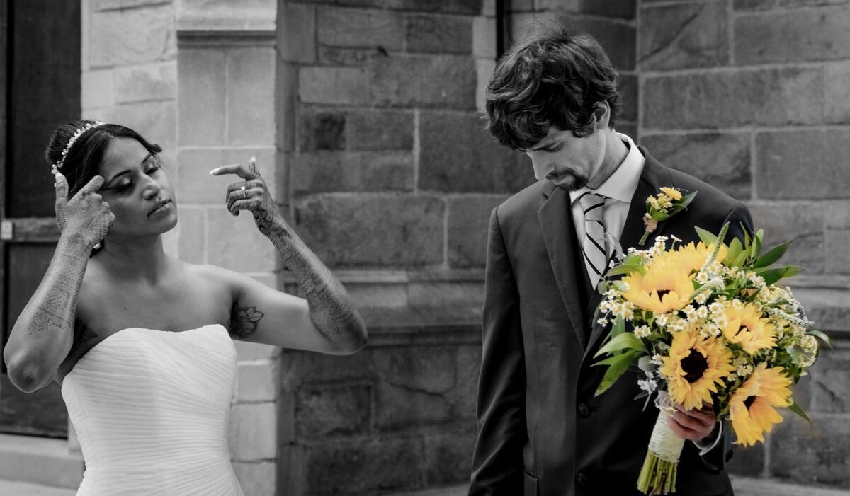 bride and groom gray scale images  PixMemora studio photography