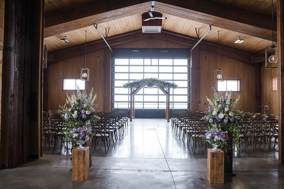 Indoor wedding ceremony spruce mountain ranch