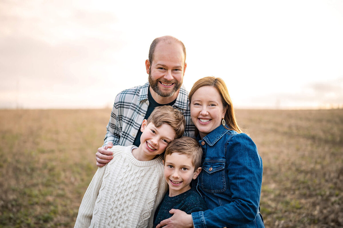 family posing for photos