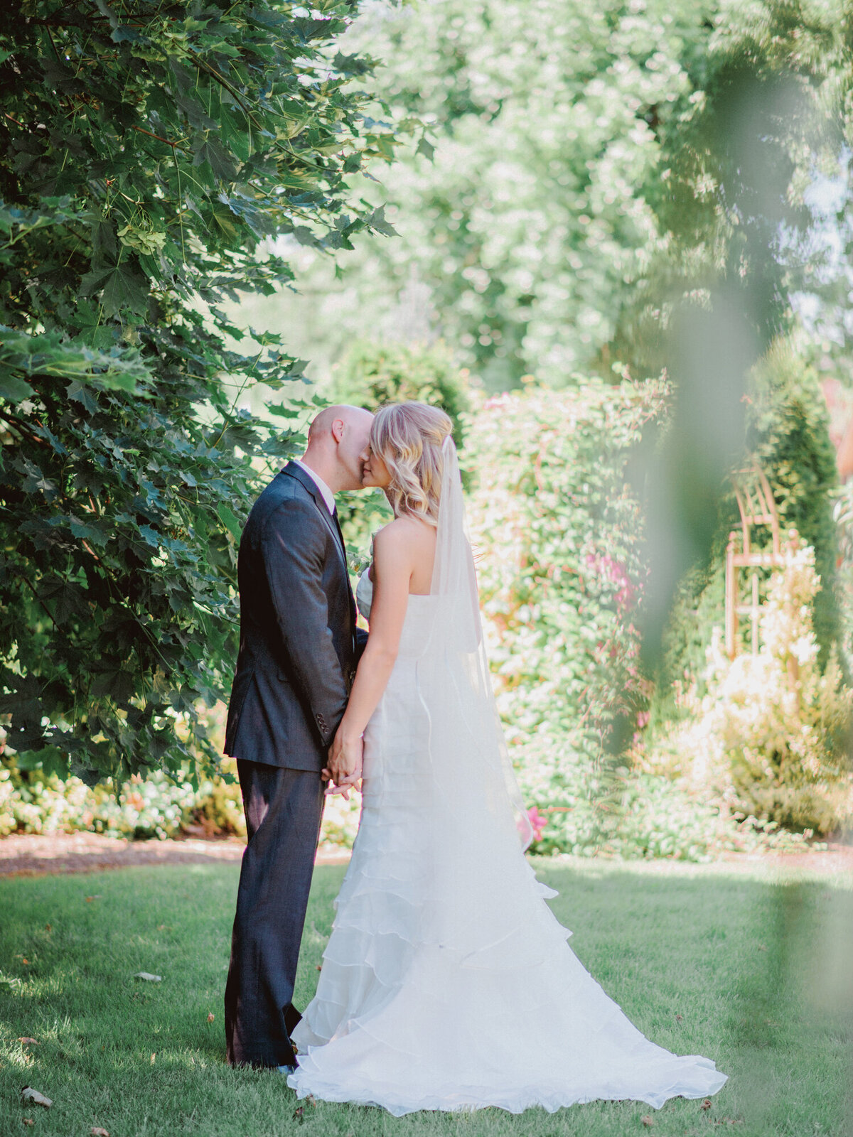 Bride and Groom Kissing