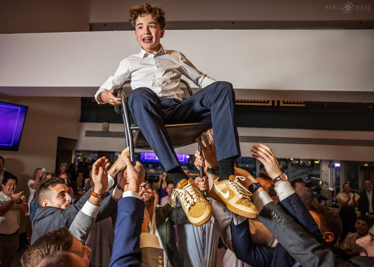 Horah Chair Dance Bar Mitzvah at Coors Field in CO