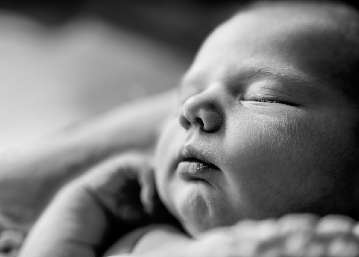 Newborn photography session, sleeping baby