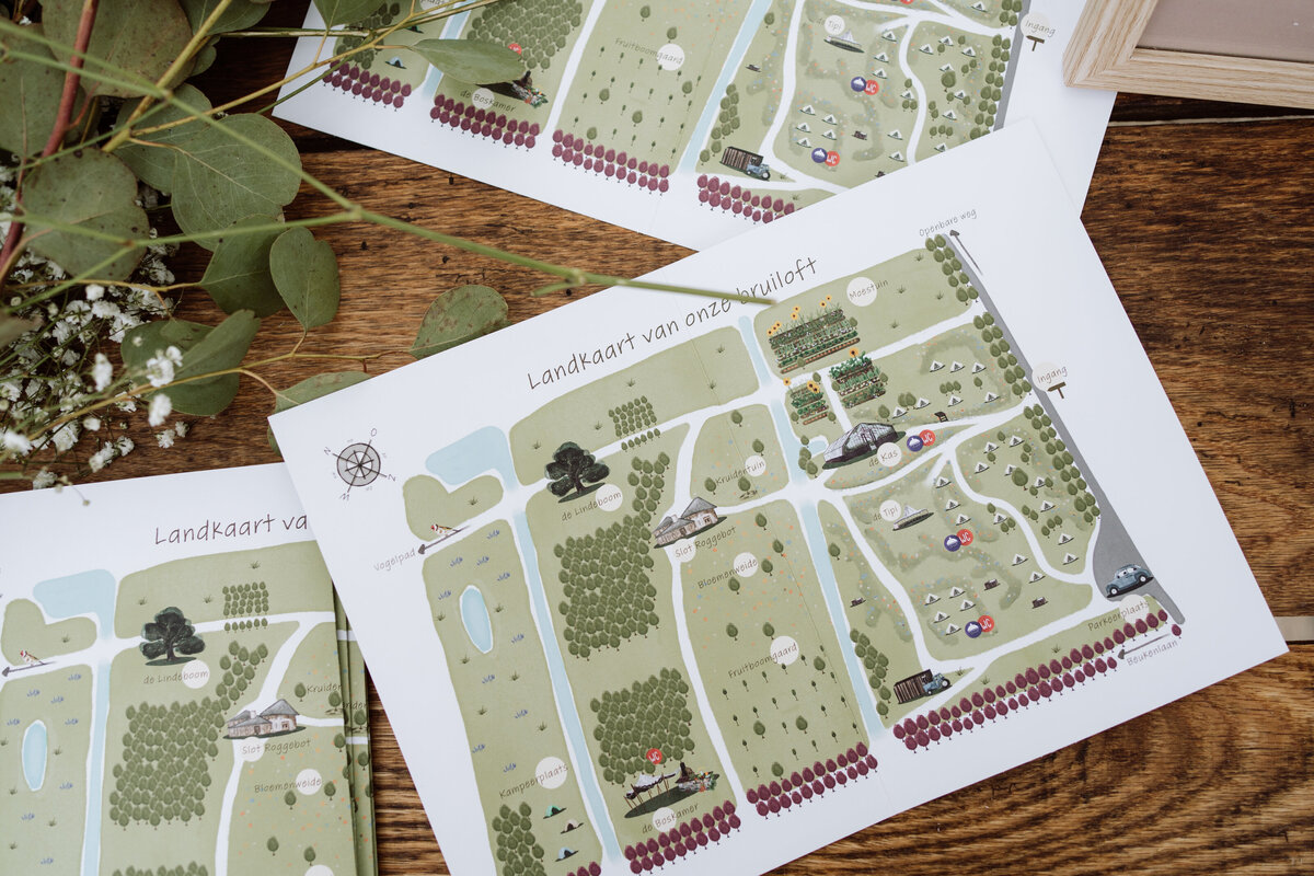 Plattegrond van de bruiloft. 