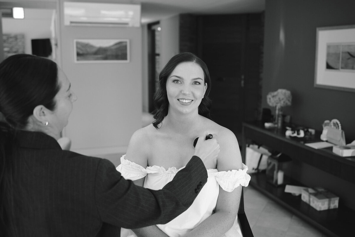 bridewithhairandmakeupdoneforqueenstownwedding