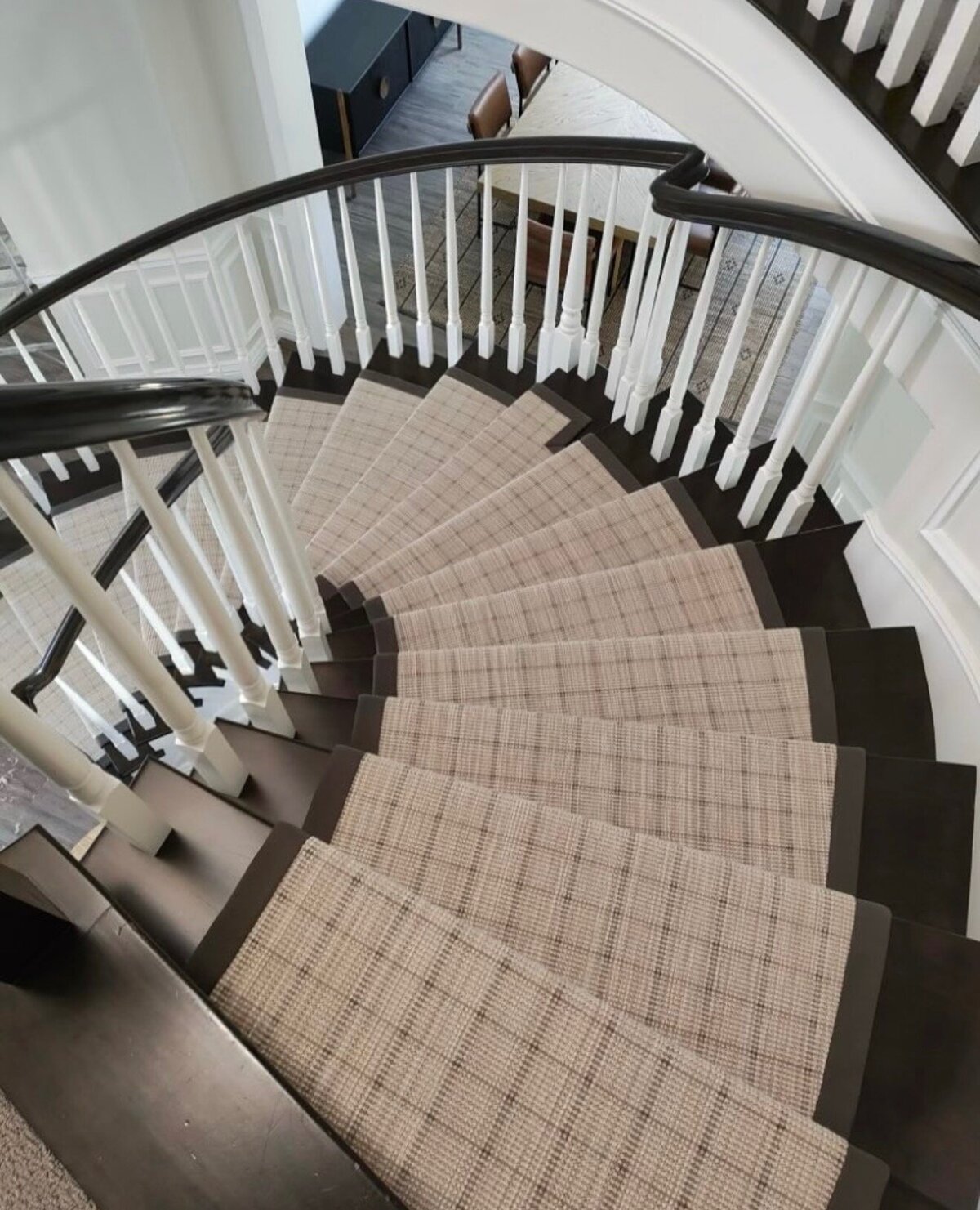 Custom stair runner installation